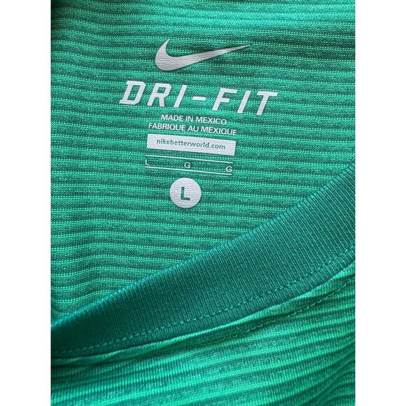 Nike Men's Dri-Fit Touch Training T-Shirt Green Stripe Size Large Short Sleeve - Picture 4 of 6